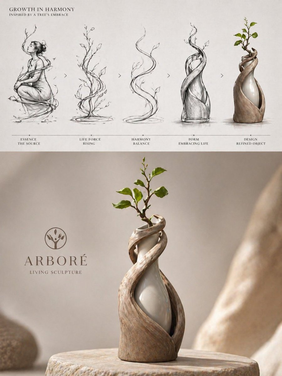 AI Prompt for Luxury Biophilic Vase Design Concept
