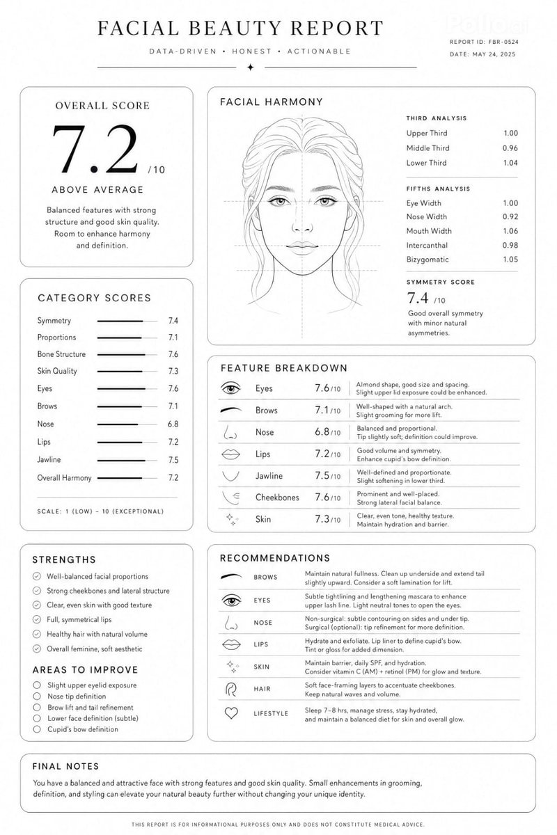 AI Prompt for Luxury Facial Beauty Report Layout Design