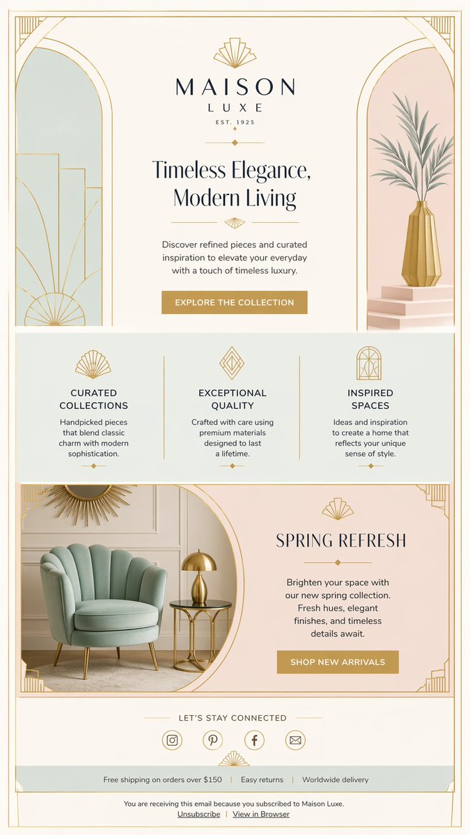 AI Prompt for Luxury Home Decor Email Template