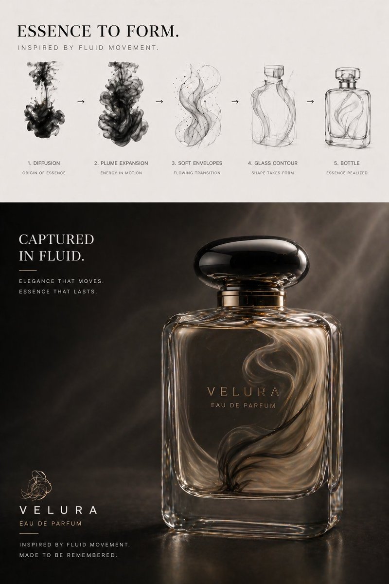 AI Prompt for Luxury Perfume Design Evolution Poster