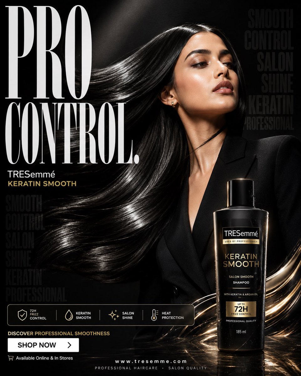 AI Prompt for Luxury Product Marketing Poster with Keratin Shampoo Bottle