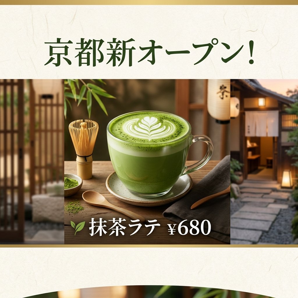 AI Prompt for Matcha Latte Marketing Poster Design