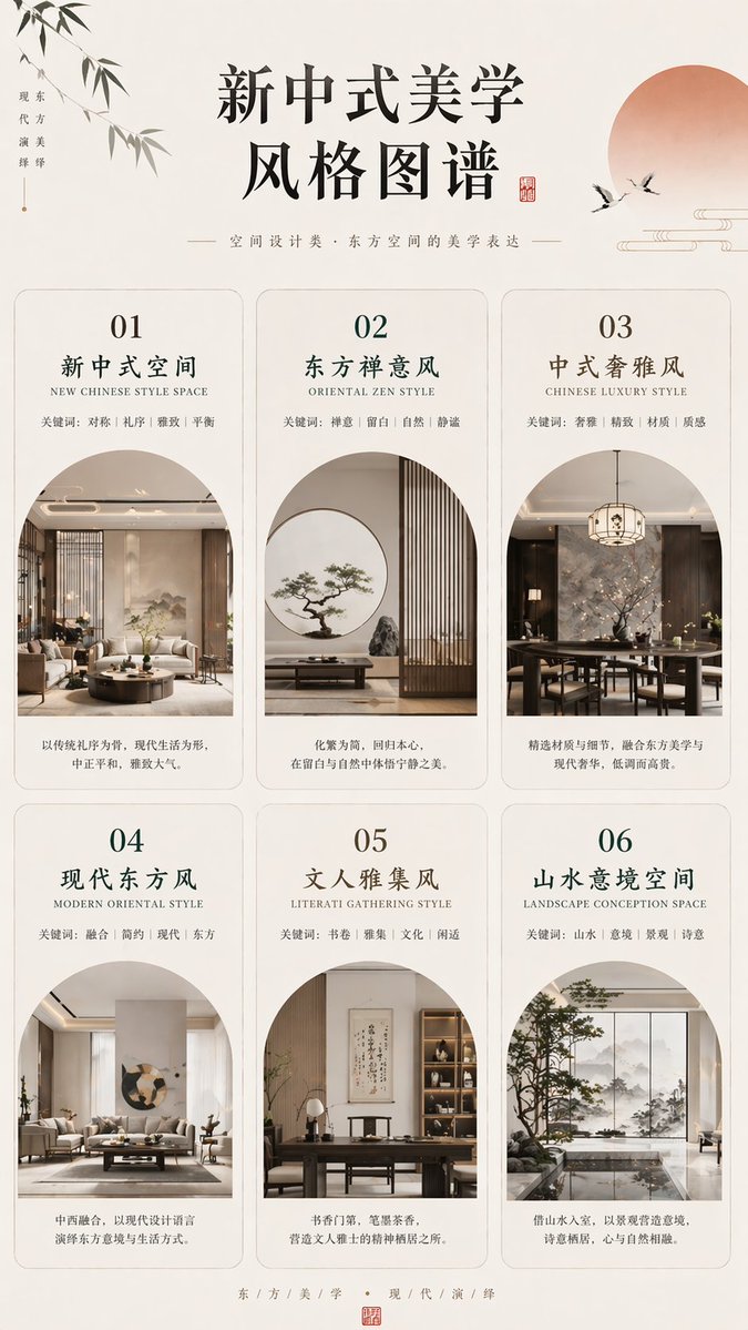 AI Prompt for Minimalist Chinese Interior Design Style Infographics