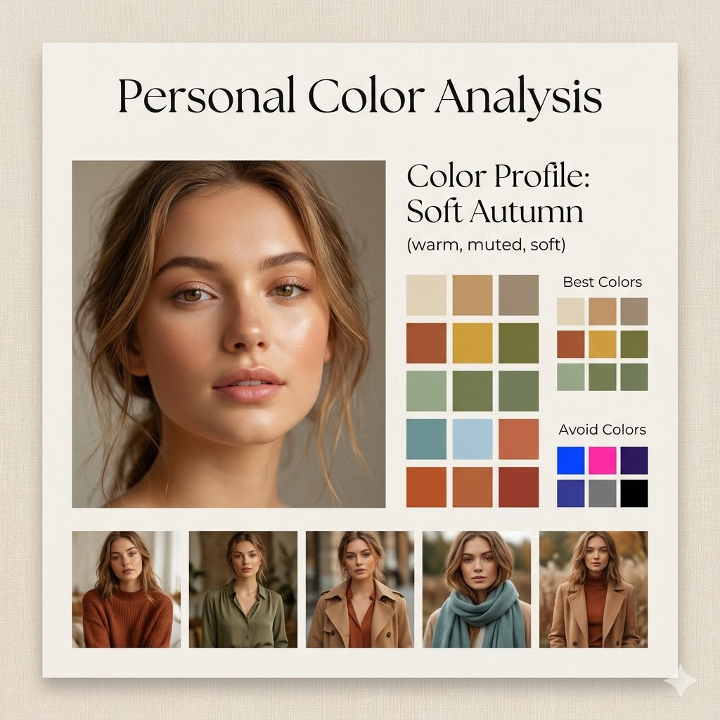 AI Prompt for Minimalist Color Analysis Board Design