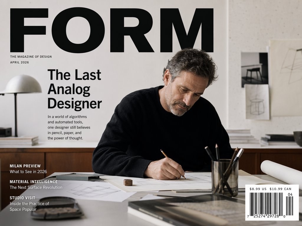 AI Prompt for Minimalist Magazine Cover with Anonymous Designer