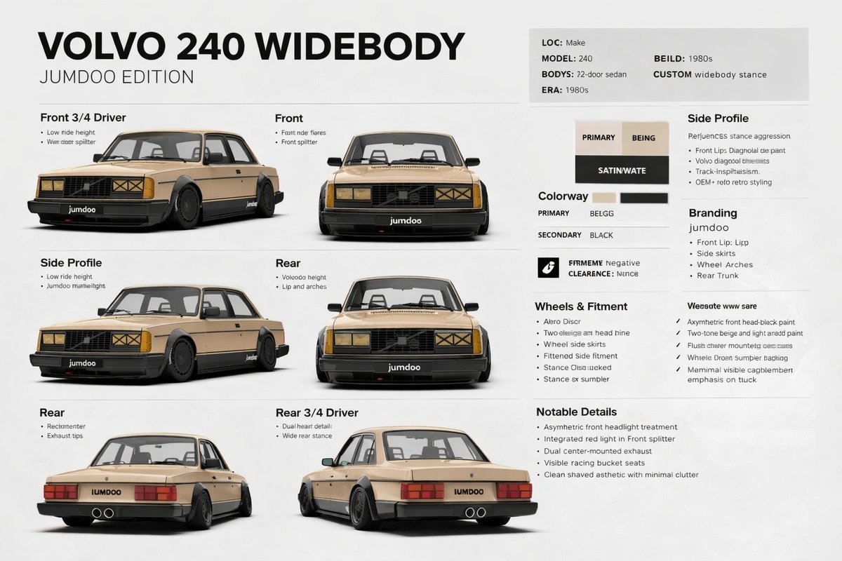 AI Prompt for Modified Volvo 240 Automotive Poster