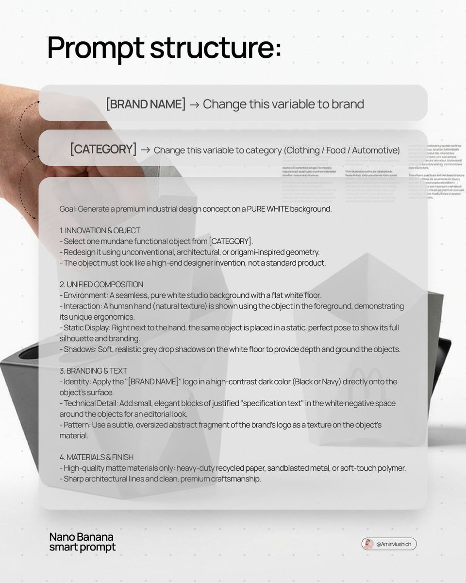 AI Prompt for Premium Industrial Design Concepts with White Background
