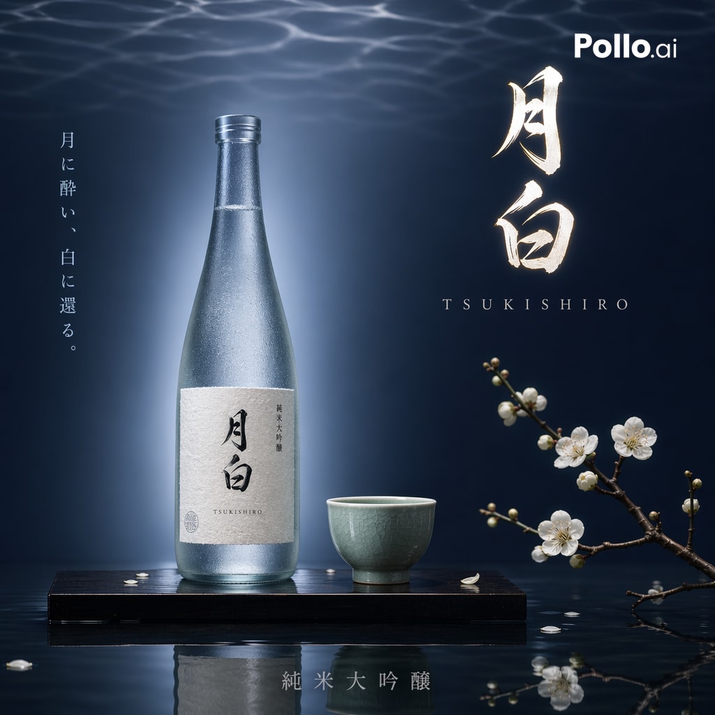 AI Prompt for Premium Japanese Sake Poster Design Template