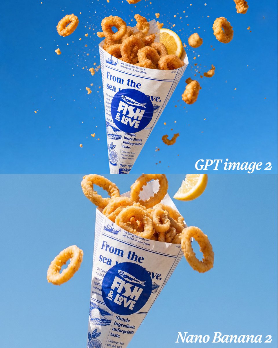 AI Prompt for Product Marketing - Crispy Calamari Cone E-commerce Image