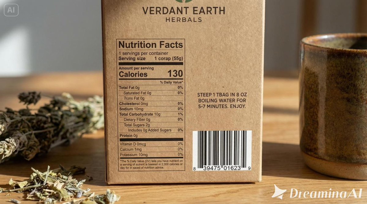 AI Prompt for Product Packaging Mockup with Tiny Text Labels