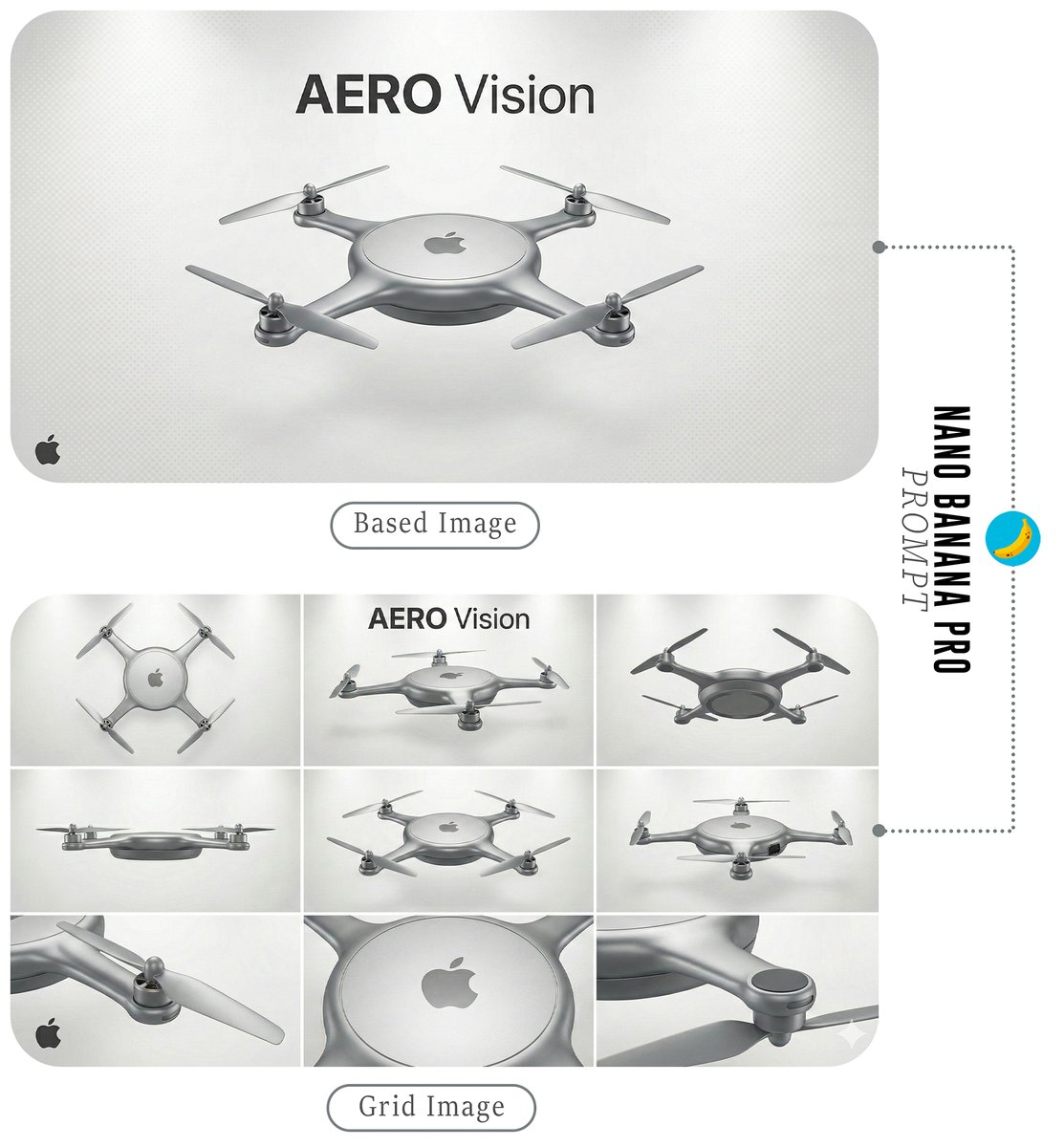 AI Prompt for Professional Futuristic Drone Product Posters with Customizable Brand and Typography