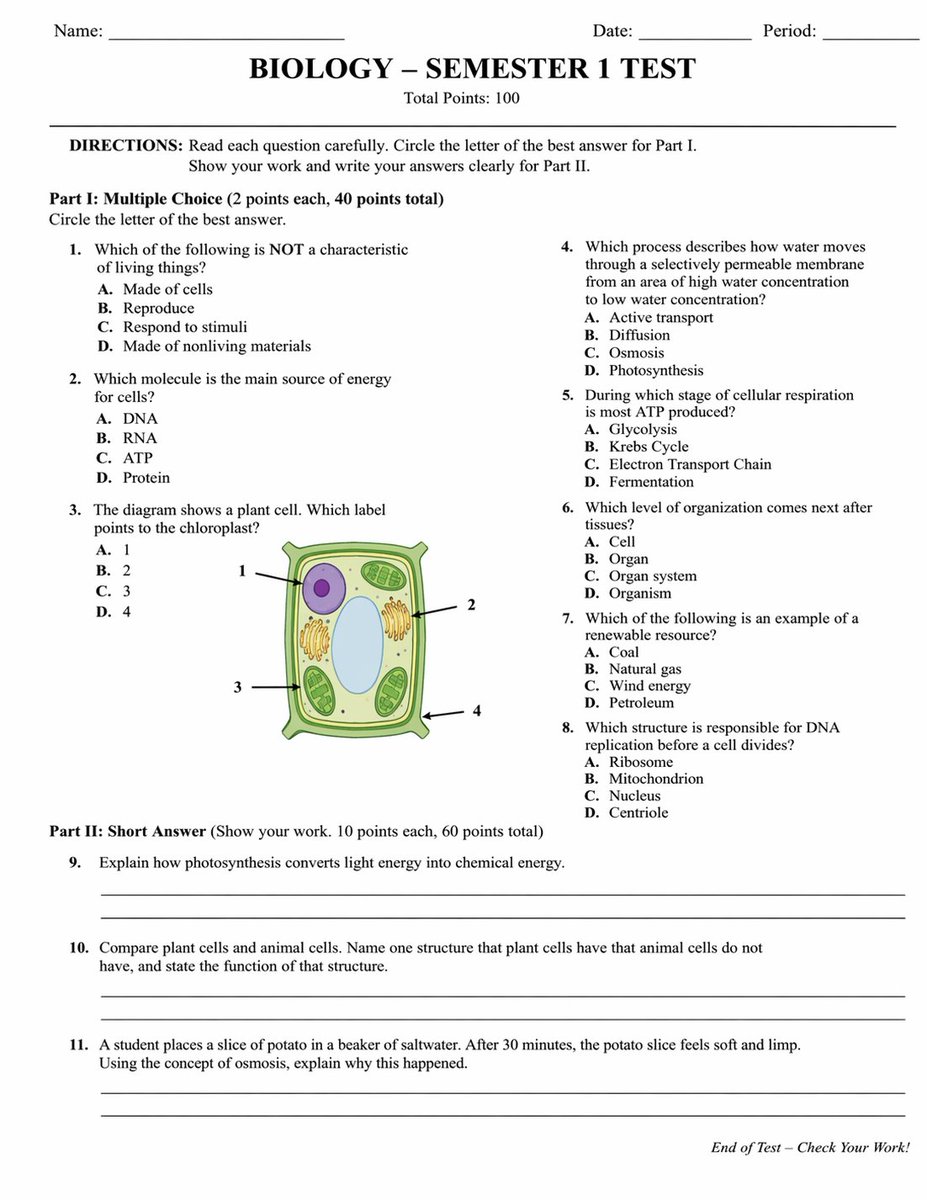 AI Prompt for Realistic Exams and Assessments Design Template