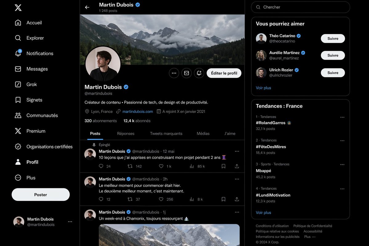 AI Prompt for Realistic Profile Page Mockup