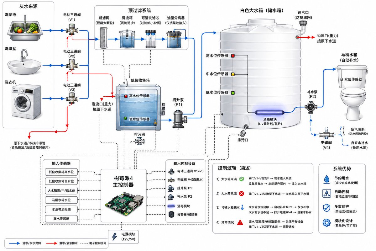 AI Prompt for Residential Greywater Recycling System Infographic