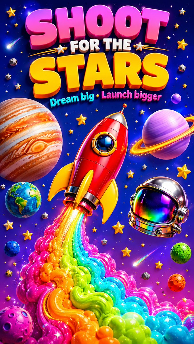 AI Prompt for Retro Futuristic 3D Space Poster Design