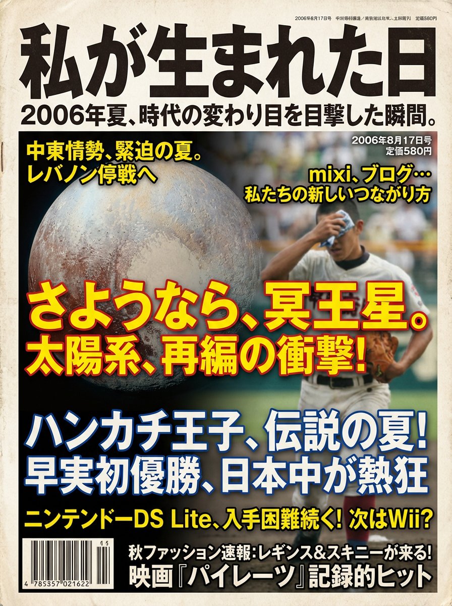 AI Prompt for Retro Magazine Cover Art Generation from Birth Date