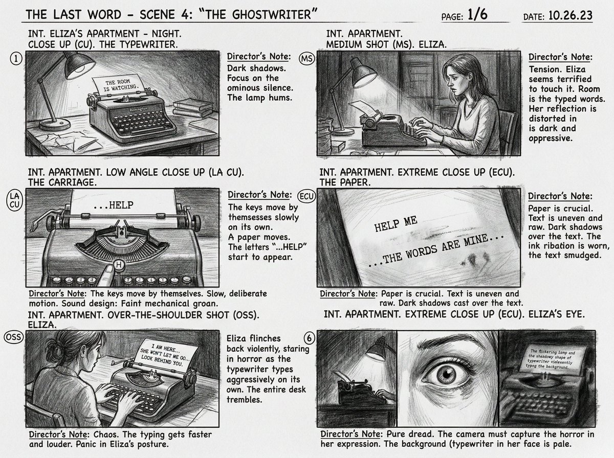 AI Prompt for Six-Panel Cinematic Comic Book Storyboard