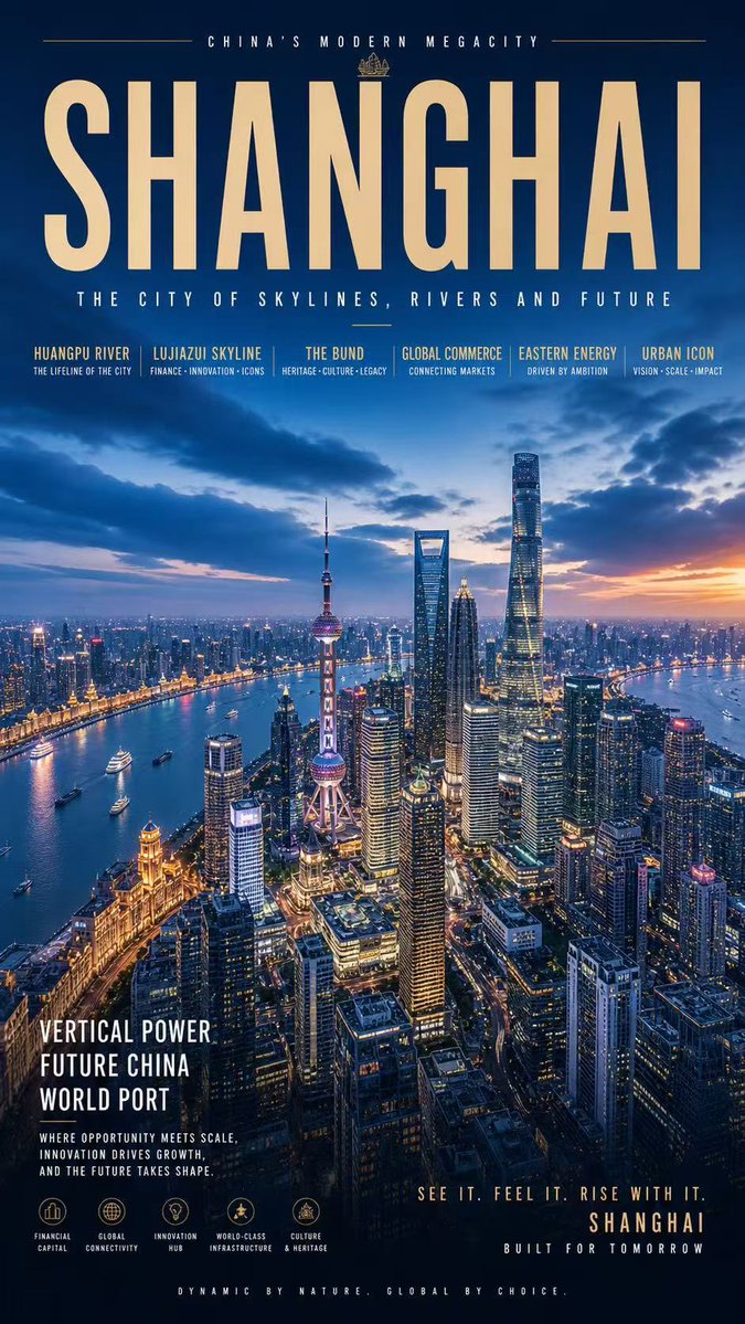 AI Prompt for Stunning Shanghai Cityscape Poster with Typography