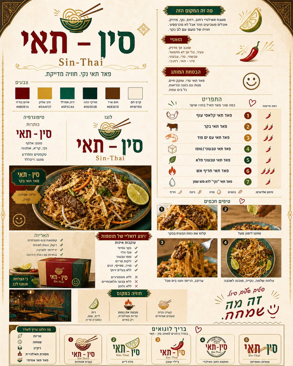 AI Prompt for Thai Restaurant Branding Document: Logo Design & Visual Identity Creation