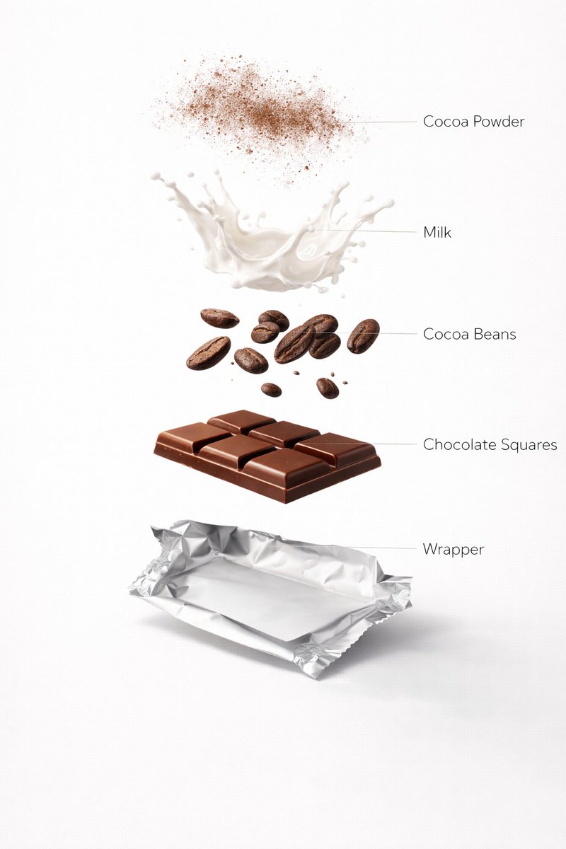 AI Prompt for Ultra-Realistic Chocolate Bar Advertising - Motion & Exploded View