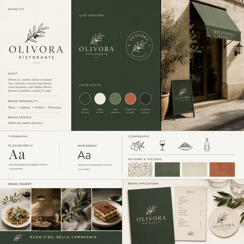 AI Prompt for Upscale Italian Restaurant Brand Kit