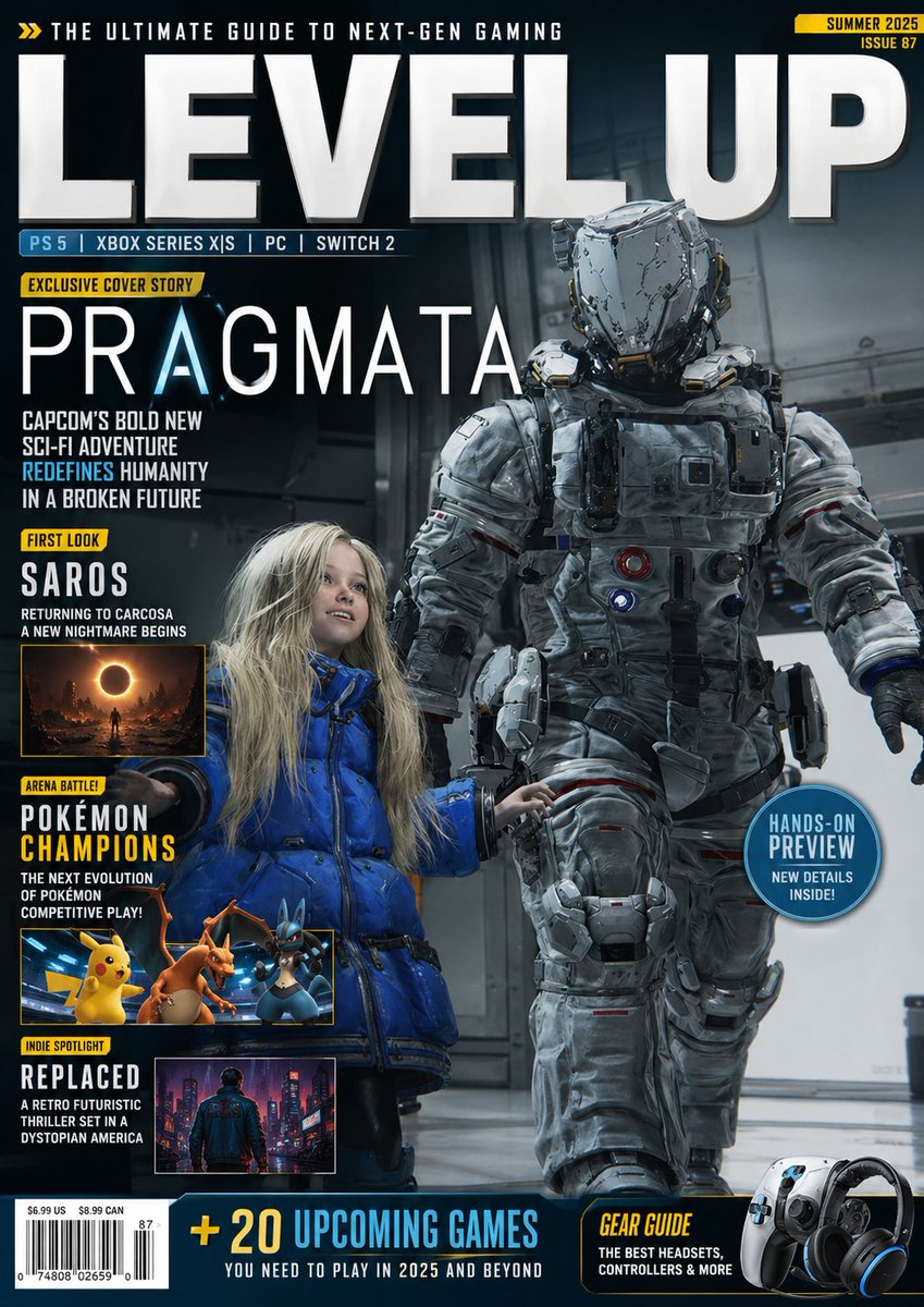 AI Prompt for Video Game Magazine Cover Art with Custom Titles and Layout