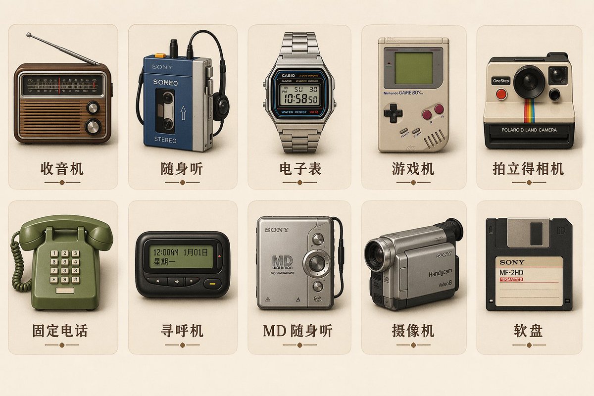 AI Prompt for Vintage Retro Electronic Device Icons