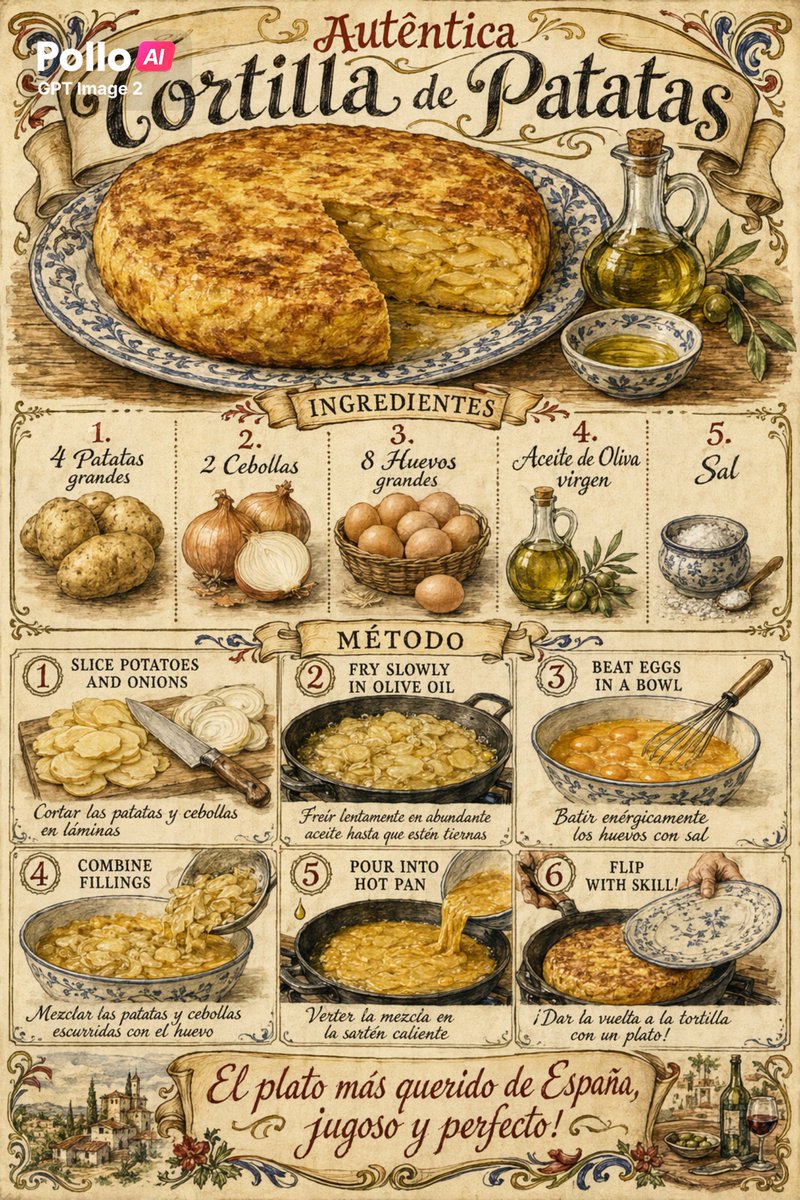 AI Prompt for Vintage Spanish Tortilla Posters