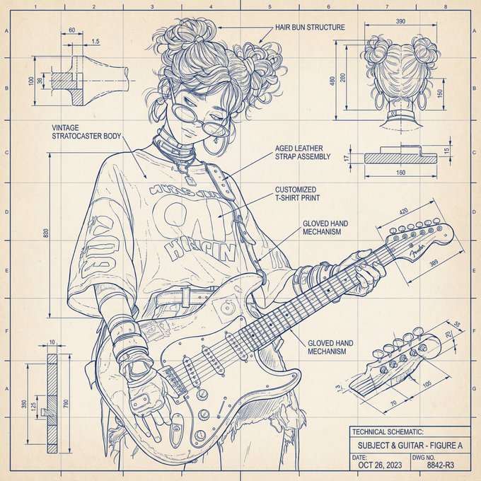 Blueprint-Style Technical Schematic from Photo