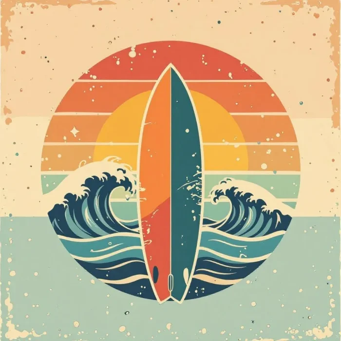 Retro Surf Prompts For T-Shirt Design
