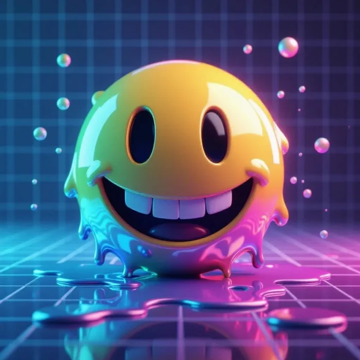 Y2K Cyber Smiley T-Shirt Design Prompt
