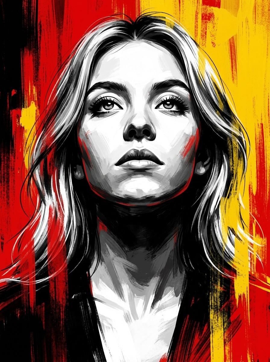 AI Portrait Prompt for Bold, Textured Digital Art