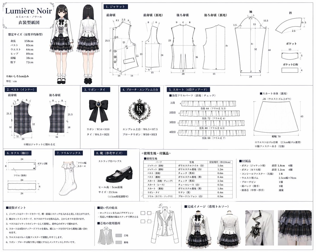 AI Prompt: Anime Costume Sewing Pattern for Creators