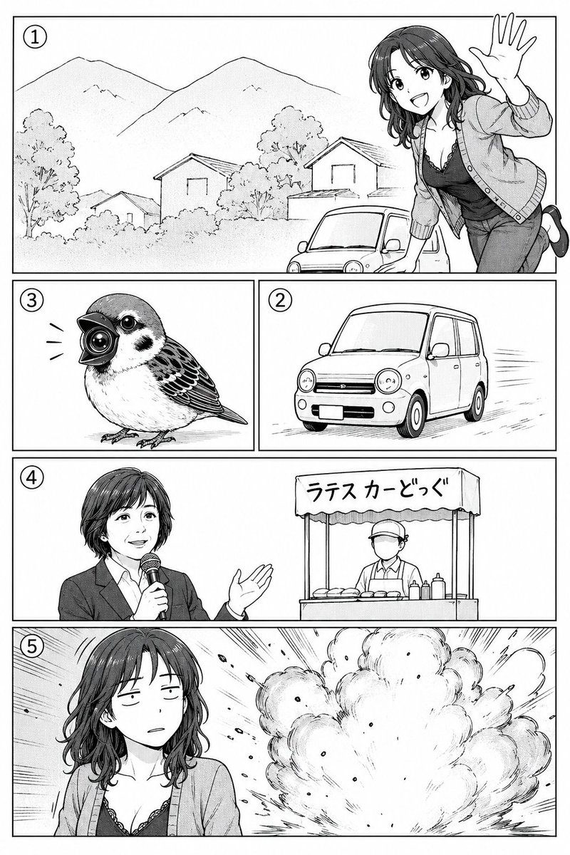 AI Prompt: Create a Polished Manga Page from a Rough Storyboard