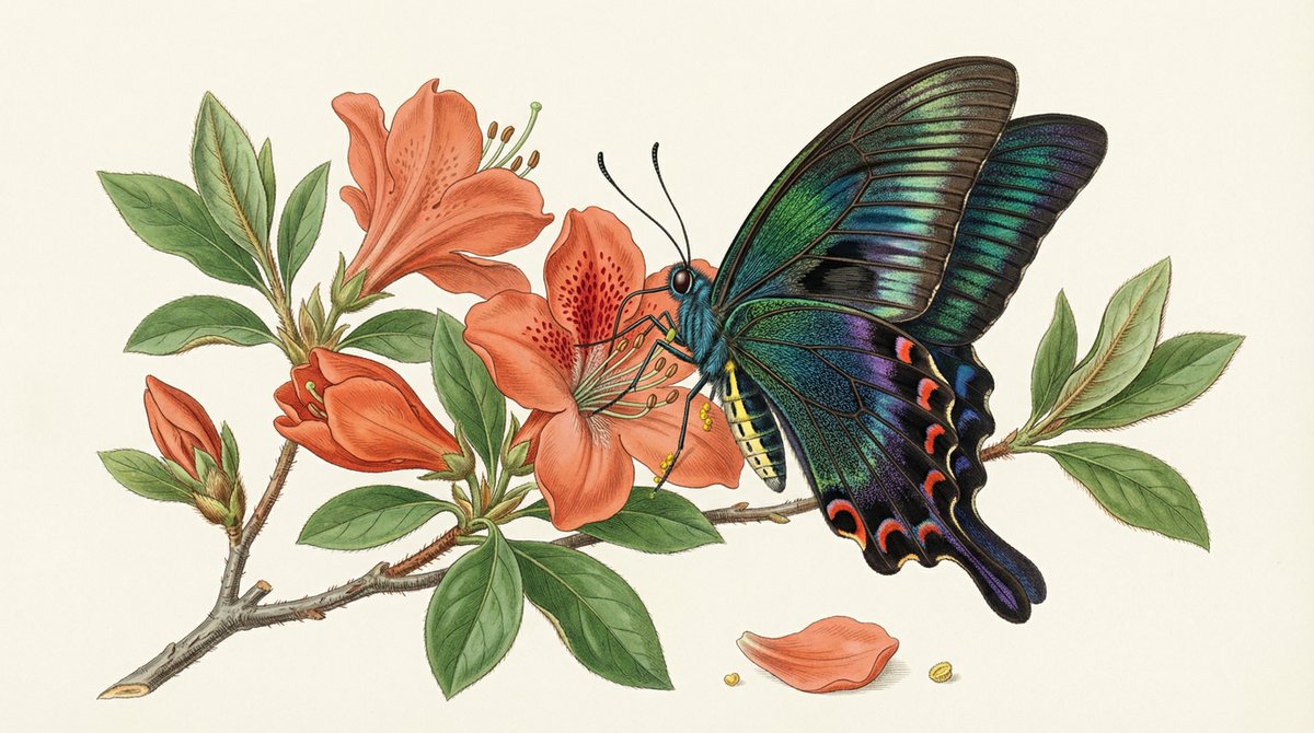 AI Prompt: Detailed Chinese Peacock Butterfly Illustration for Scientific Accuracy