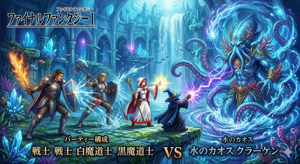 AI Prompt: Fantasy Battle Scene - Warriors, Mages, and Kraken