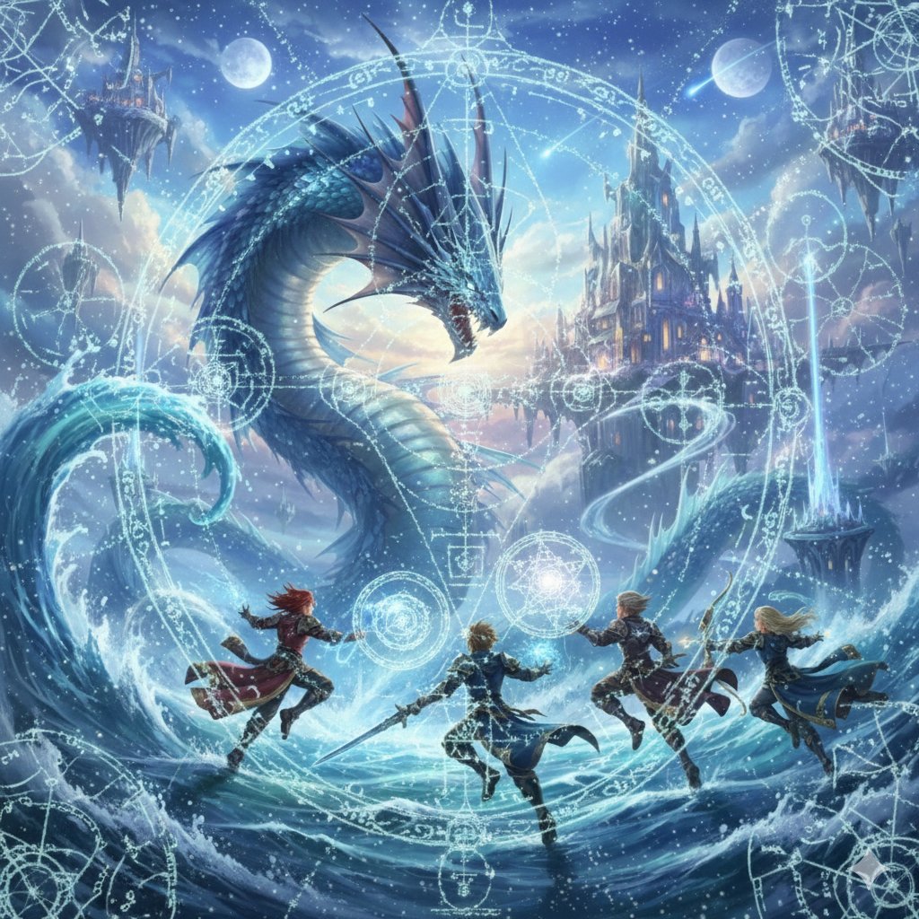 AI Prompt: Fantasy Epic with Leviathan and Sacred Geometry