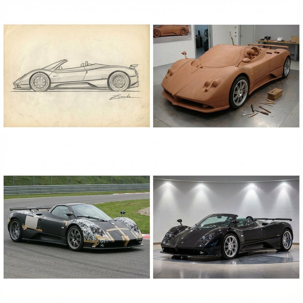 AI Prompt for 2x2 Grid Car Development Phase Infographic