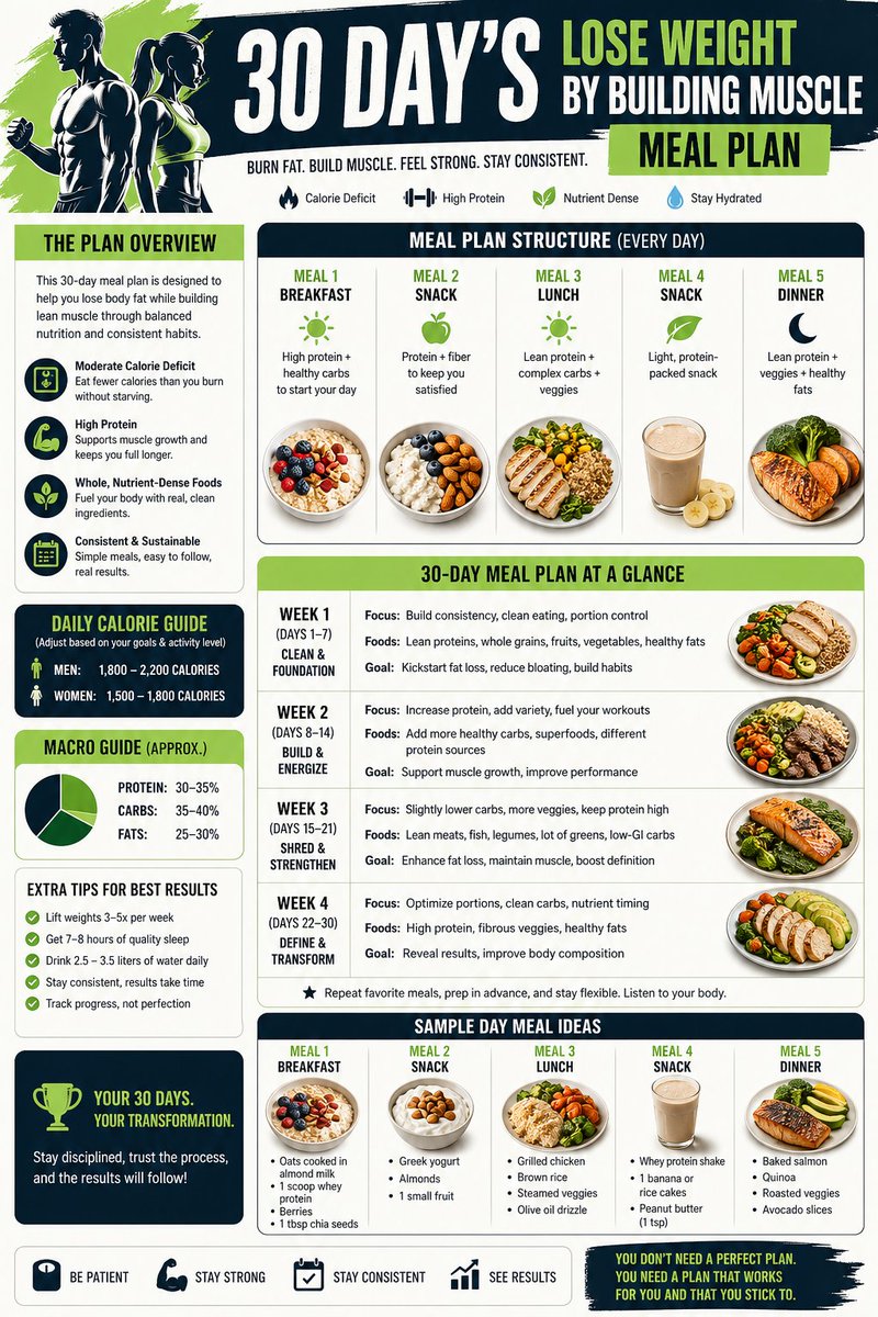 AI Prompt for 30-Day Weight Loss and Muscle Building Infographic