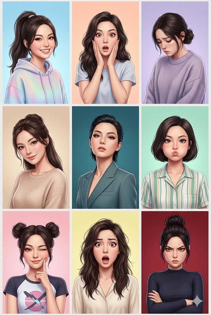 AI Prompt for 3D Cartoon Collage Portraits with Emotions