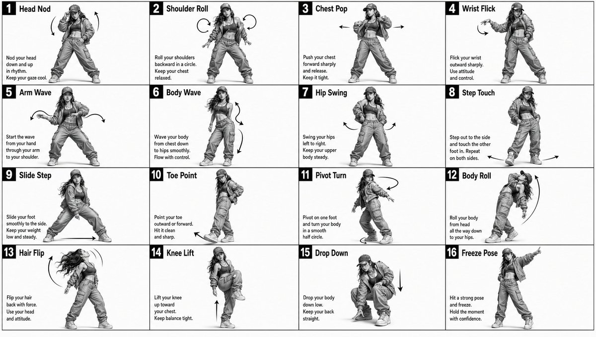 AI Prompt for 3D Infographic Dance Movement Chart