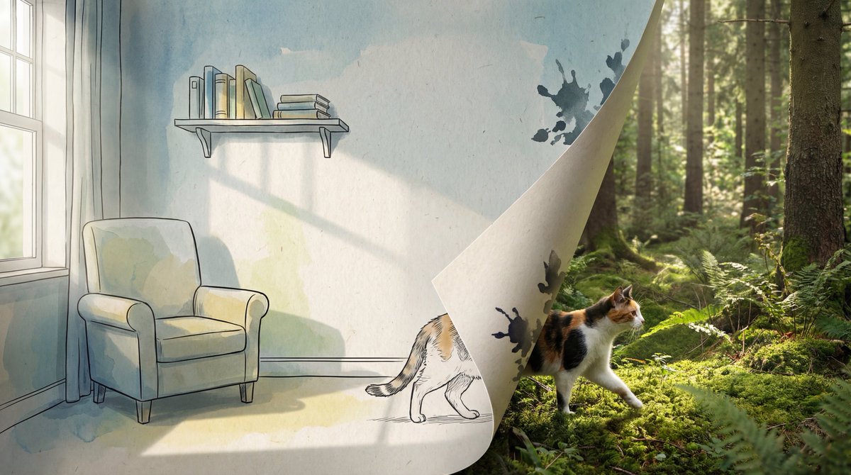 AI Prompt for 3D Mixed Dimension Illustration - generating blended 2D and 3D scenes
