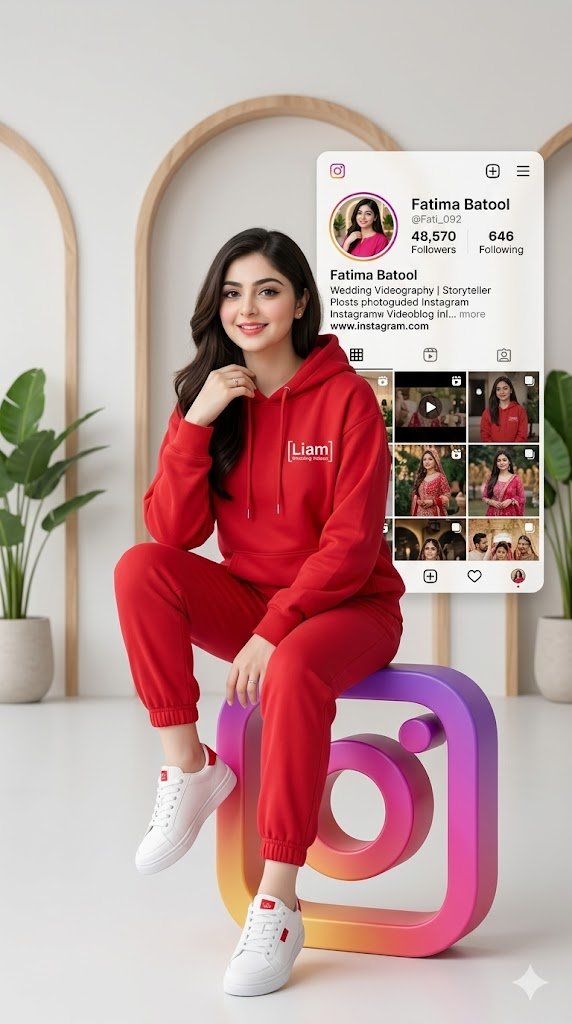 AI Prompt for 3D Social Media Profile Card with Character and Text