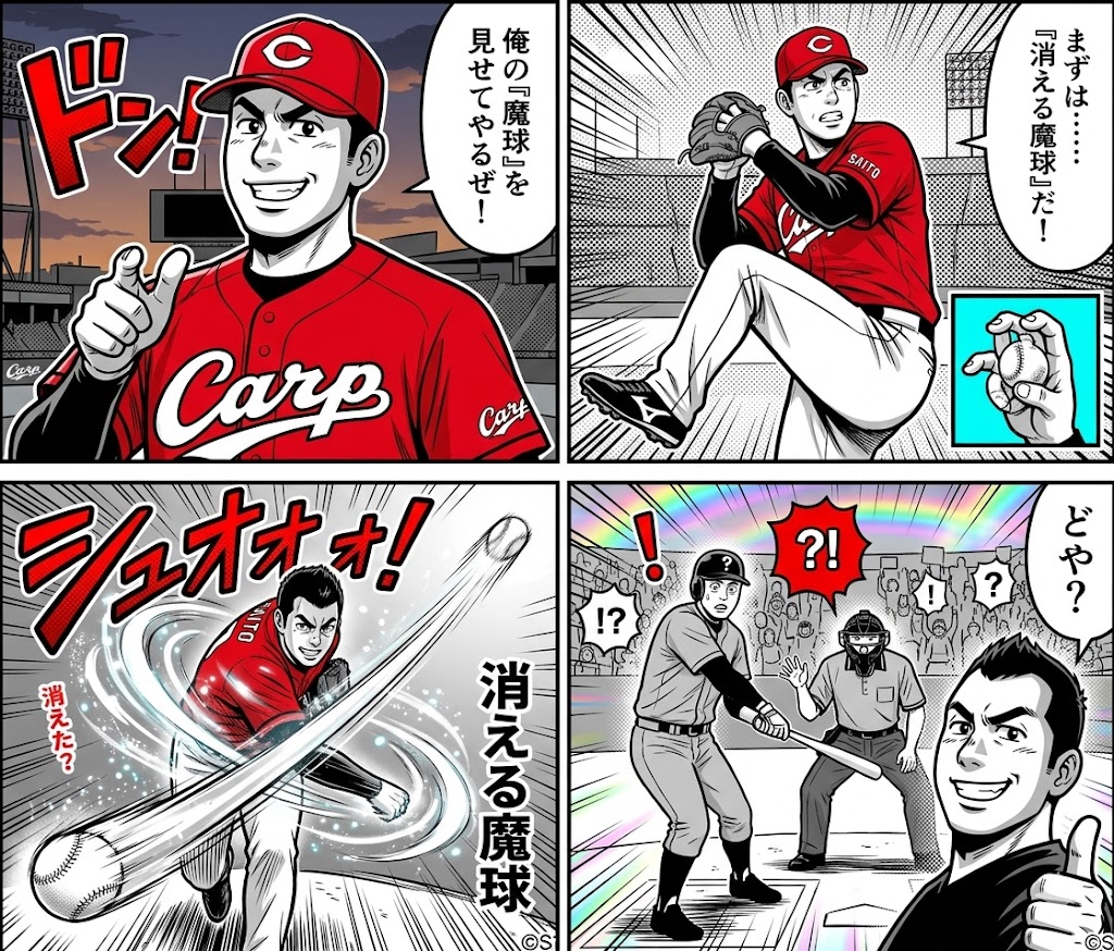 AI Prompt for 4-Panel Manga: Vanishing Magic Ball