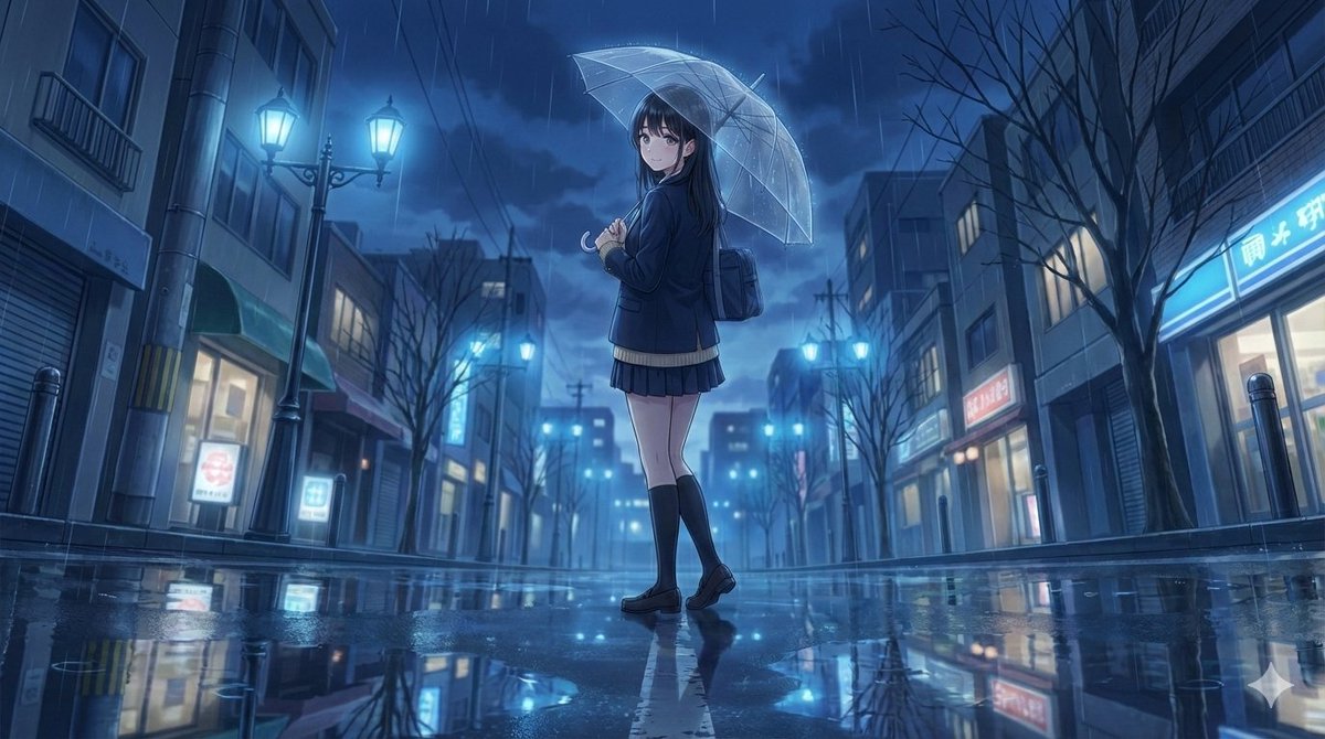 AI Prompt for 4K Anime Illustration of Girl in Rain