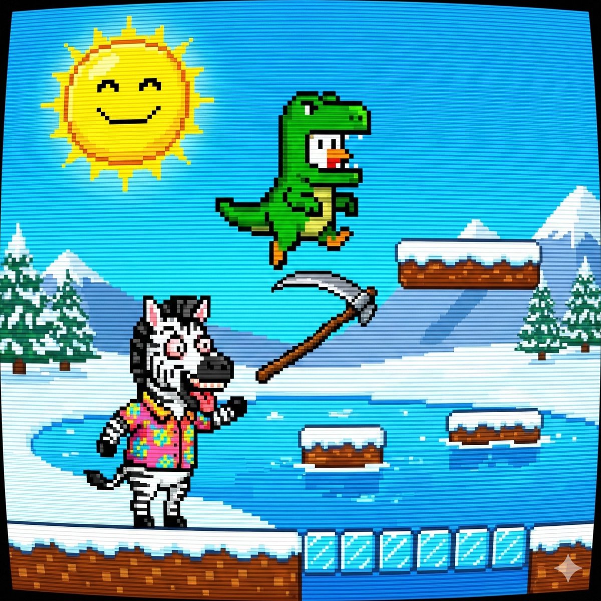AI Prompt for 8-bit Chicken in T-Rex Costume