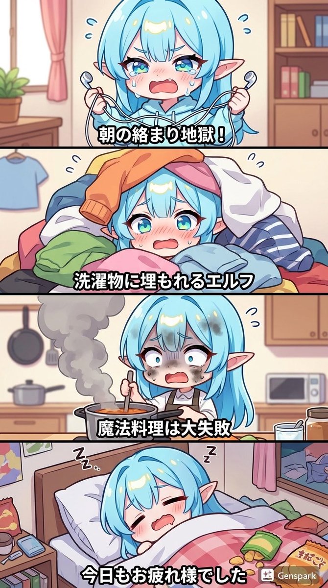 AI Prompt for a Clumsy Elf 4-Panel Comic