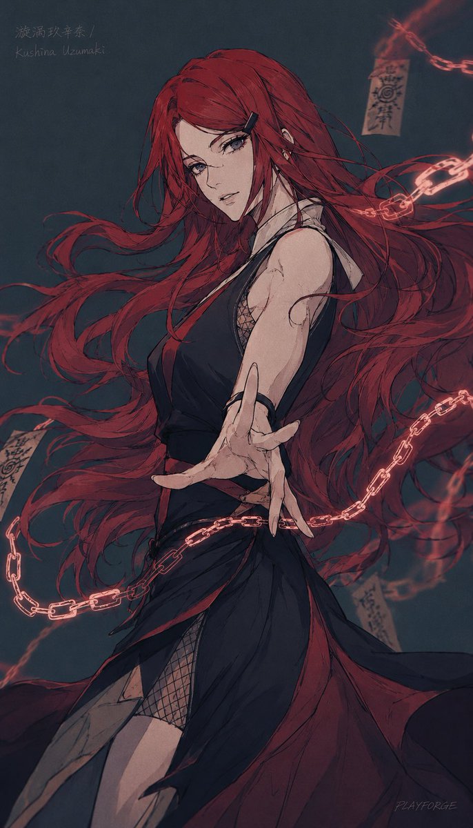 AI Prompt for a Dark Anime Kunoichi Poster with Sealing Chains
