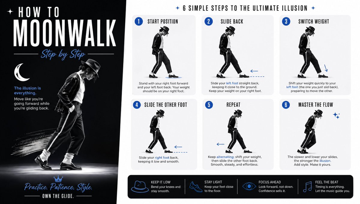 AI Prompt for a Modern Moonwalk Dance Tutorial Poster in Minimalist Style