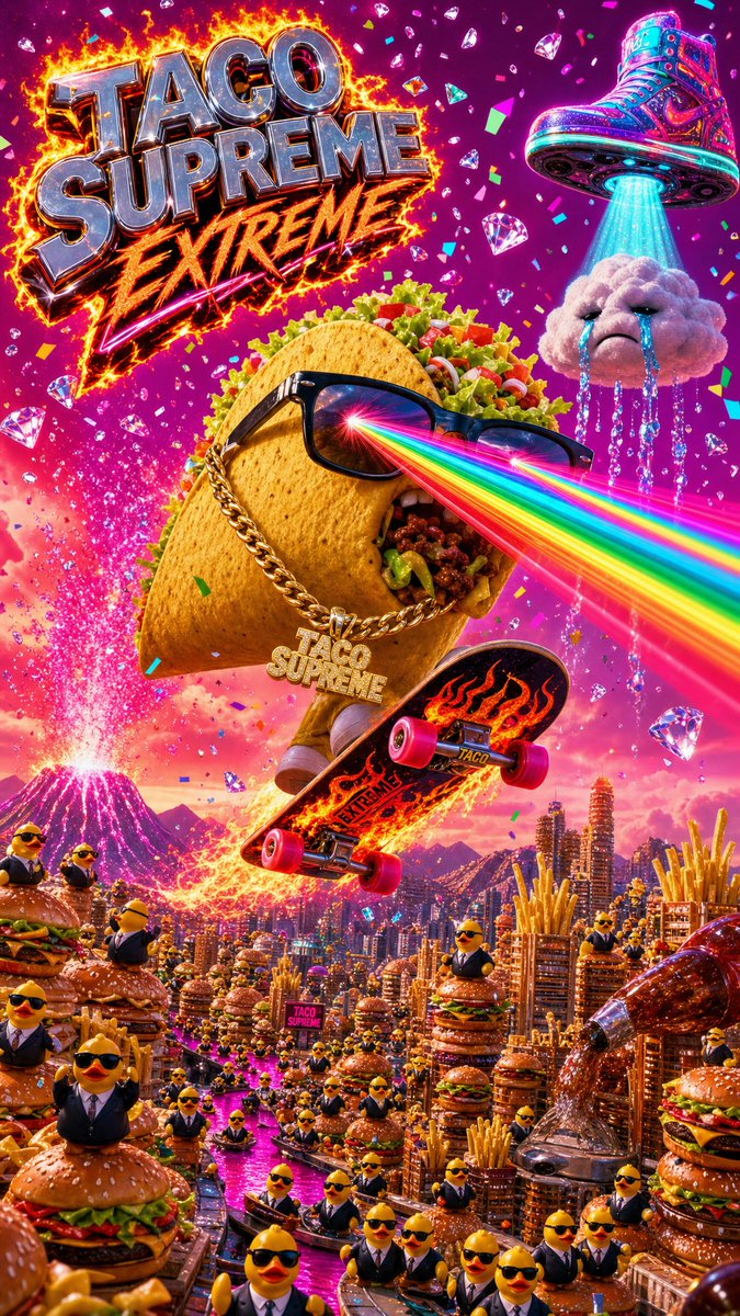 AI Prompt for a Neon Food Sports Poster with a 3D Rendered Taco Character